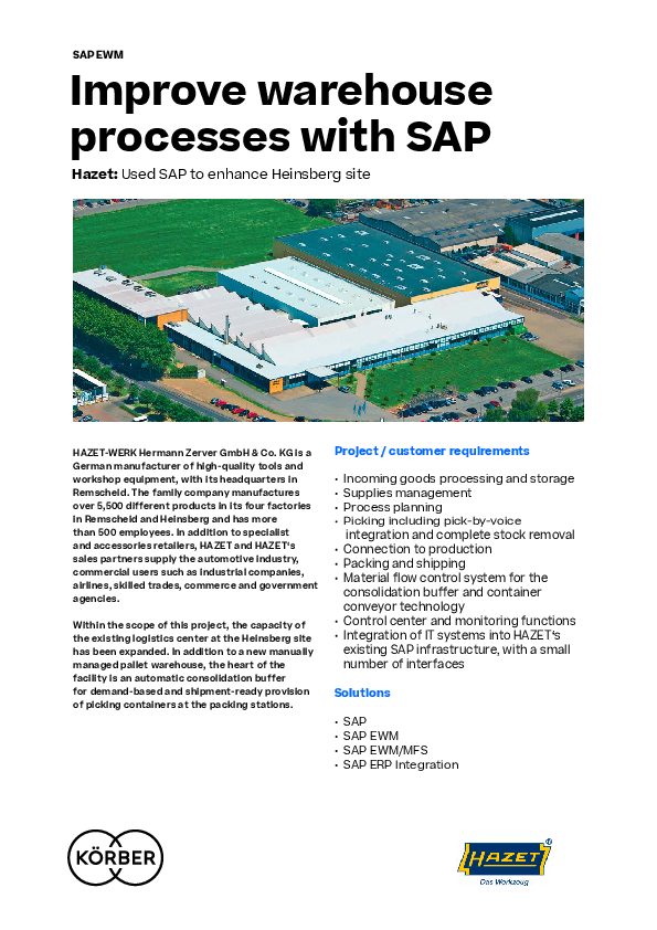 Automating Your Warehouse With Sap Ewm And Sap Mfs K Rber Supply Chain